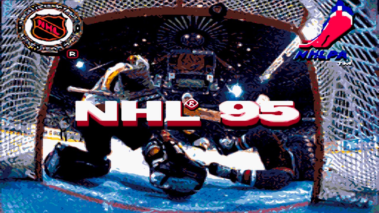 NHL 95 gameplay (Sega Mega Drive/Genesis).