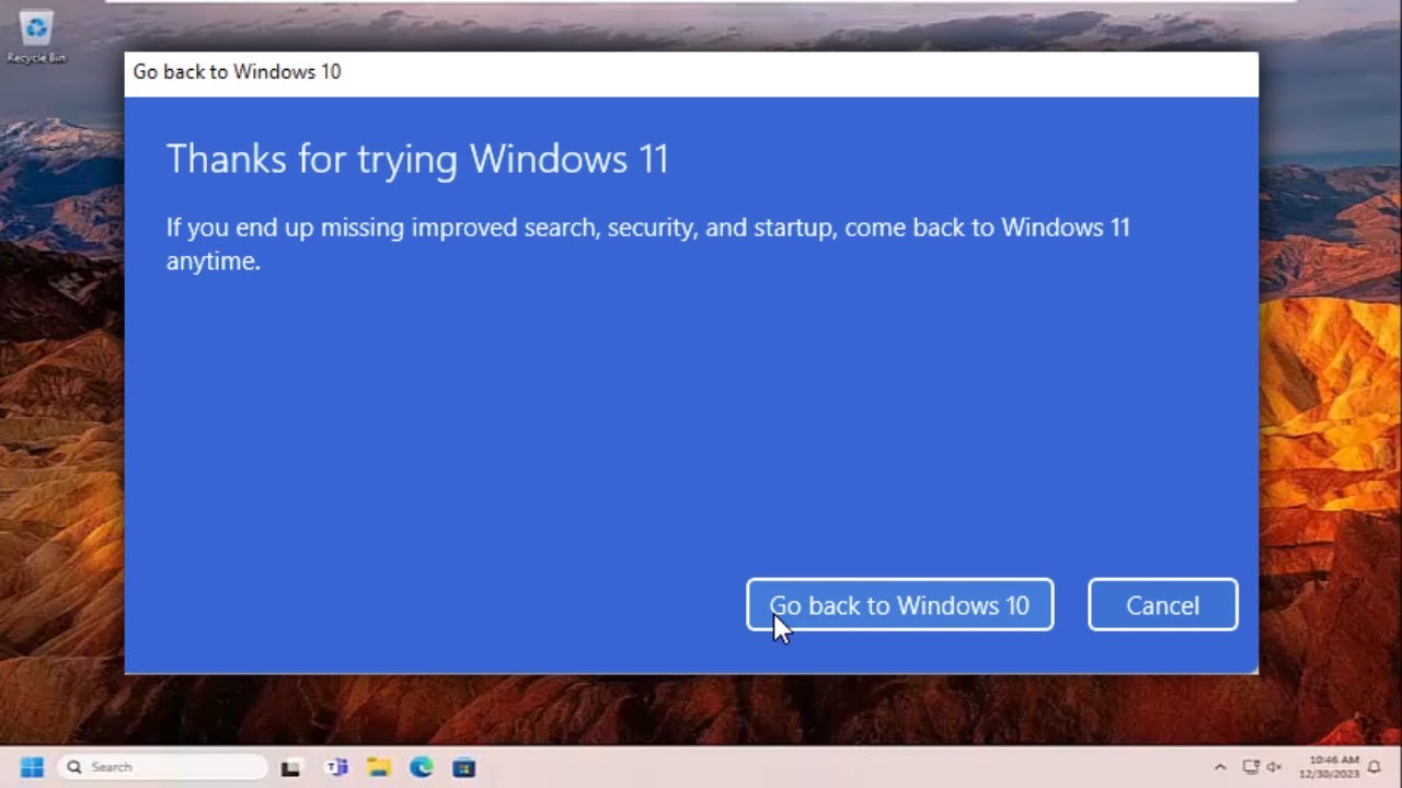 How to Enable Go Back Button After 10 Days on Windows 11 [Guide]