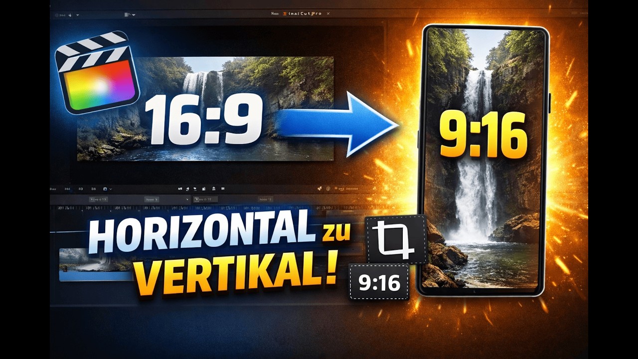So machst du aus 16:9 ein perfektes 9:16 Video in Final Cut Pro I Horizontales Video in Vertikales