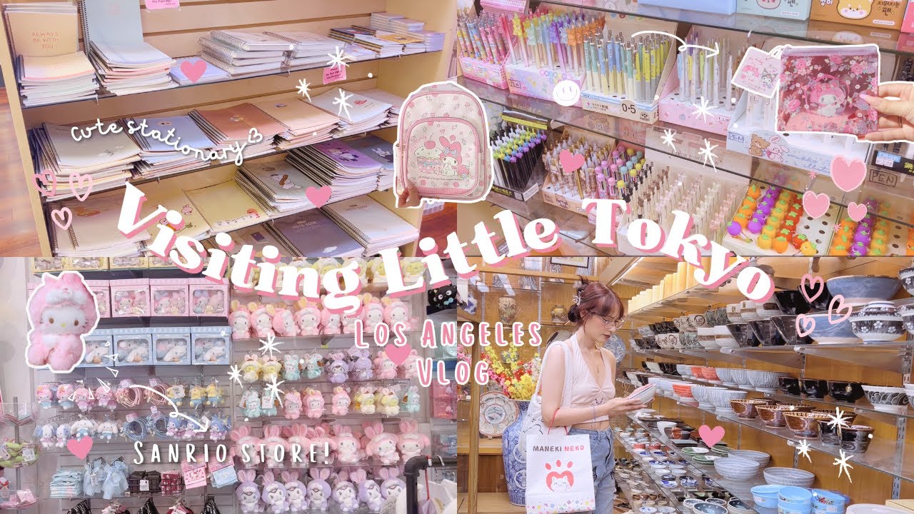 Shopping in Little Tokyo LA🤍 Sanrio Store + Daiso Store and other Stationary Shops