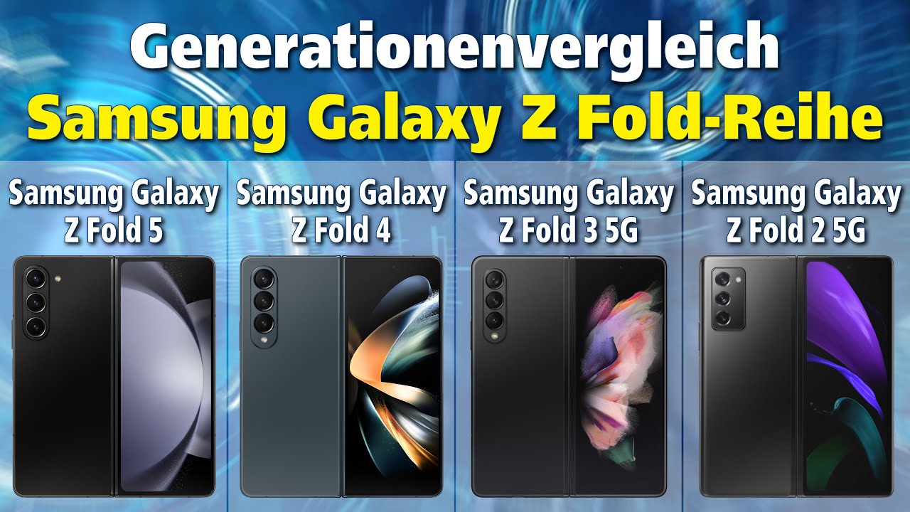 Generationenvergleich Samsung Galaxy Z Fold 5 vs Z Fold 4 vs Z Fold 3 5G vs Z Fold 2 5G