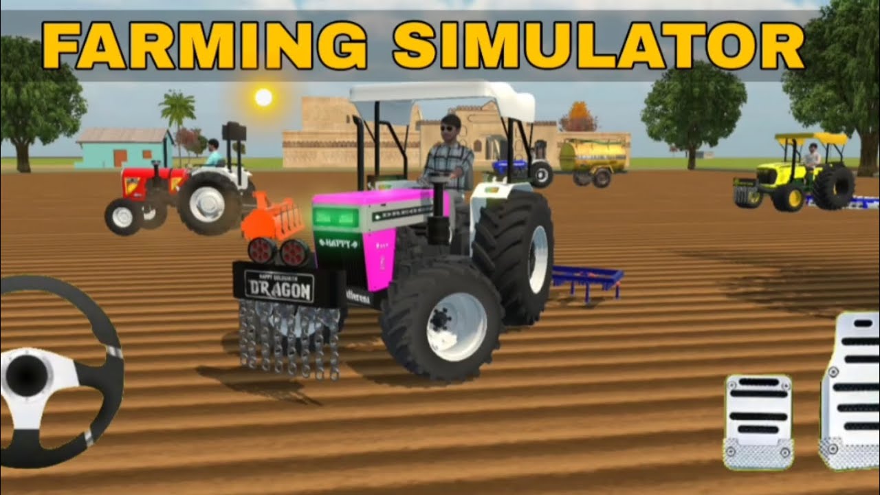 3 TRACTOR FROM FARMING 🌾 || NEW EICHER , JOHN DEERE , SWARAJ , ROTOWETOR 🌽 3D GAM PLAY