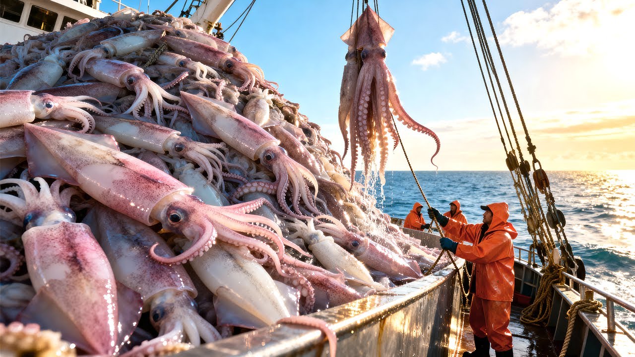 La pesca millonaria de 💰 Millones de toneladas de calamares, langostas y atunes del océano profundo