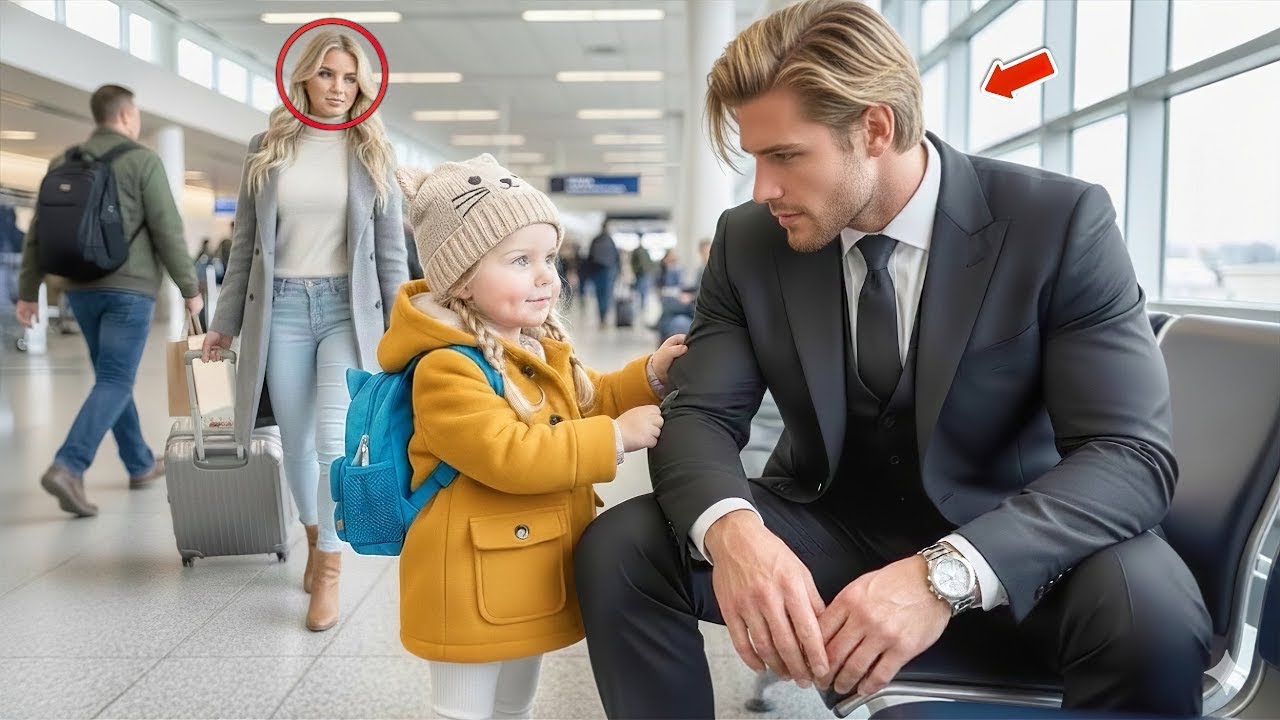 „Haben Sie sich auch verlaufen, mein  das kleine Mädchen den einsamen Geschäftsführer am Flughafen