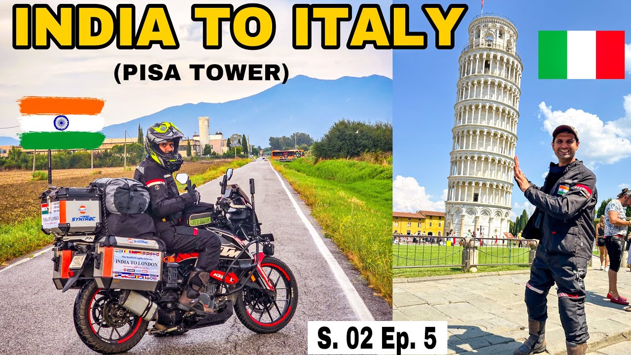 [S.02 EP. 5] European People Shocked to see Indian Motorcycles in Italy 😍 Exploring Pisa Tower