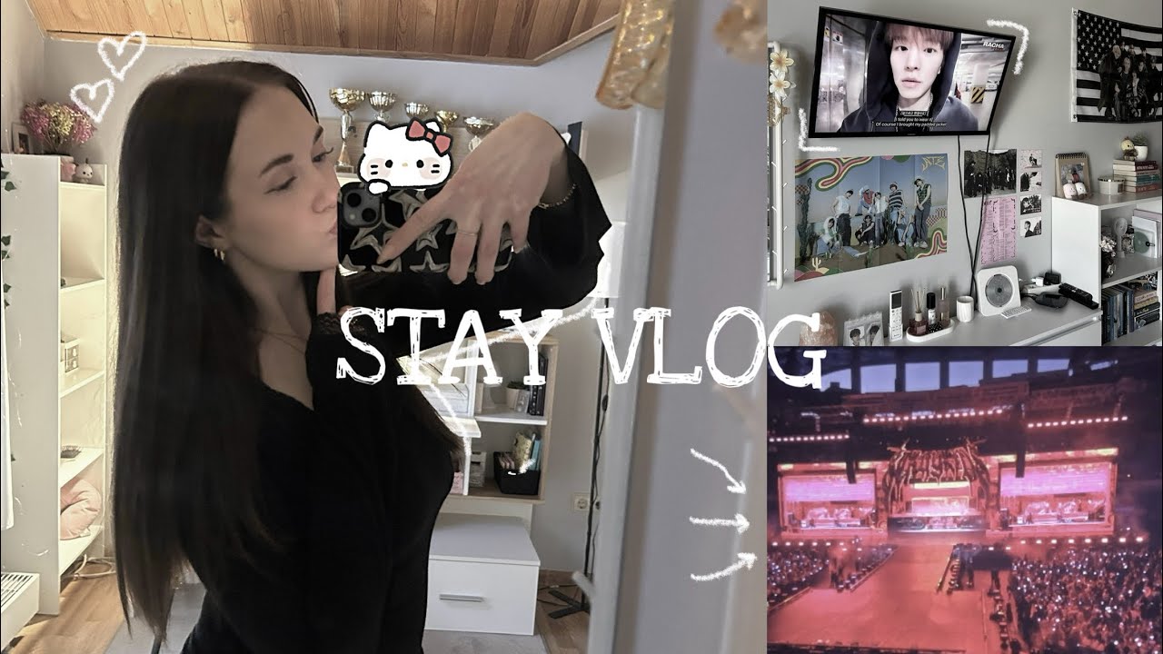 STAY VLOG 𐔌՞ ܸ.ˬ.ܸ՞𐦯 // stray kids movie, productive day, food, school works