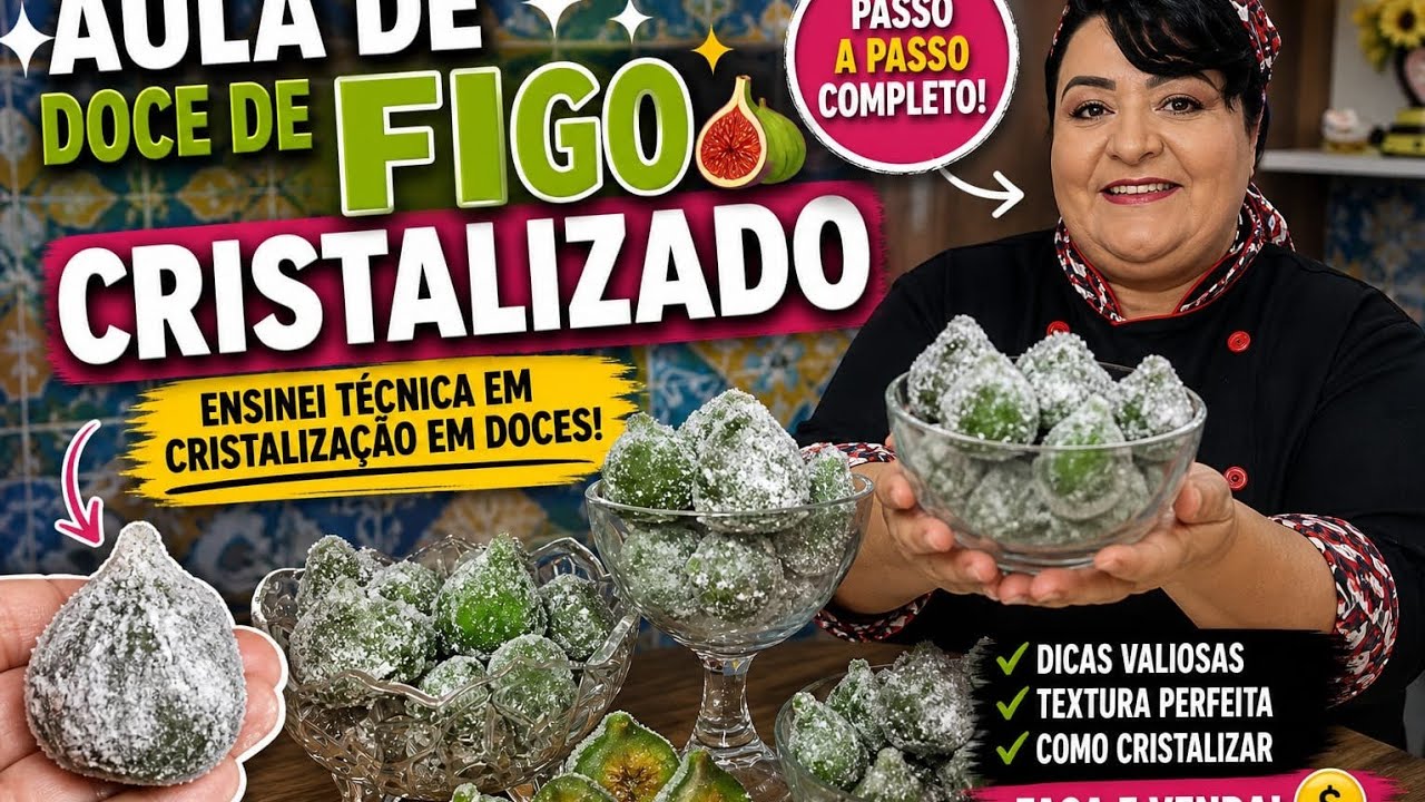 aula de doce de figo cristalizado ensinei técnica em cristalização em doces