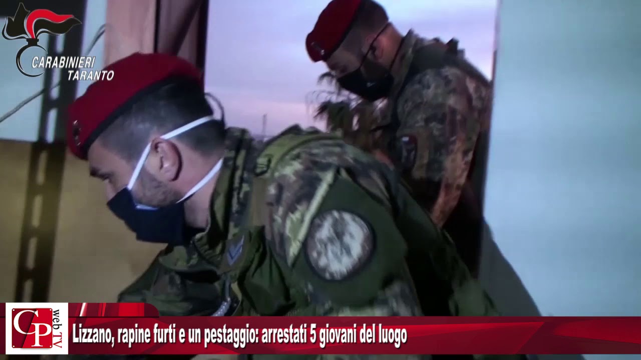 Lizzano, rapine furti e un pestaggio arrestati 5 giovani del luogo