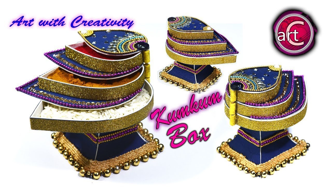 Best out of waste | Kumkum Box | haldi & sindur tikka box | DIY | Art with Creativity 242