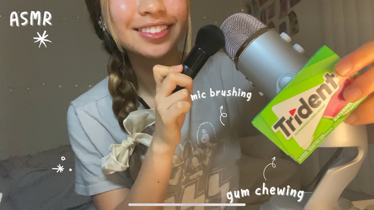 ASMR | Mic Brushing + Gum Chewing