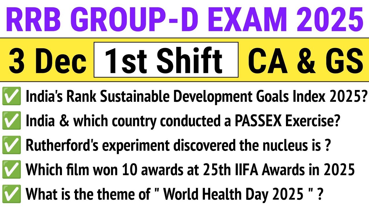 RRB Group D Review 1st Shift 3 December 2025 Paper | RRB Group D Exam 2025 Exams Analysis Today 