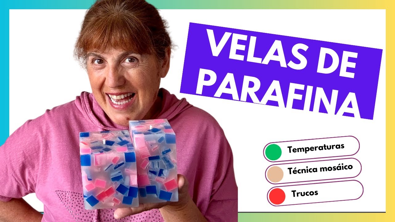 Cómo HACER velas con parafina. Técnica del mosaico 🌈