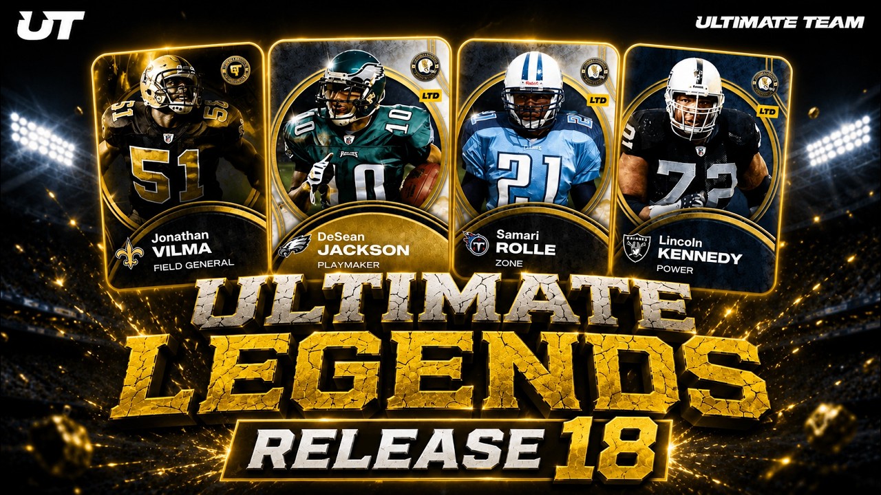 Ultimate Legends RL 18 Линкольн Кеннеди, Джонатан Вилма, LTD ДеШон Джексон | Madden 26 Ultimate Team
