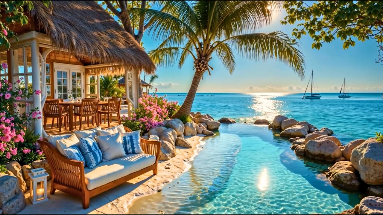 Spring Tropical Ocean Terrace Bossa Nova 🌸🌴 Smooth Seaside Cafe Jazz & Fresh Coastal Vibes