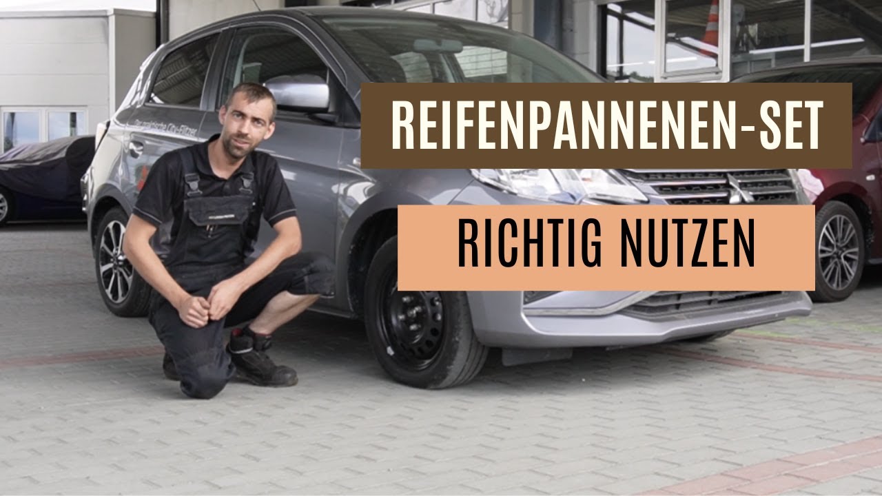 Autoreifen platt - unser KFZ-Meister zeigt euch, wie man das Reifenpannen-Set richtig anwendet
