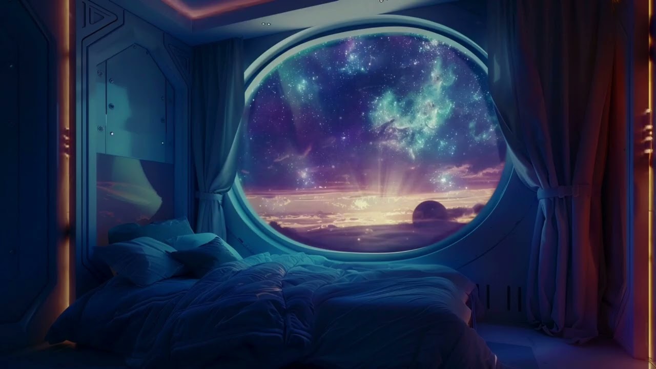 12 Hours of Space Pod Sleep Ambience 🌌 | Deep Sleep, Relaxation, Space Hum