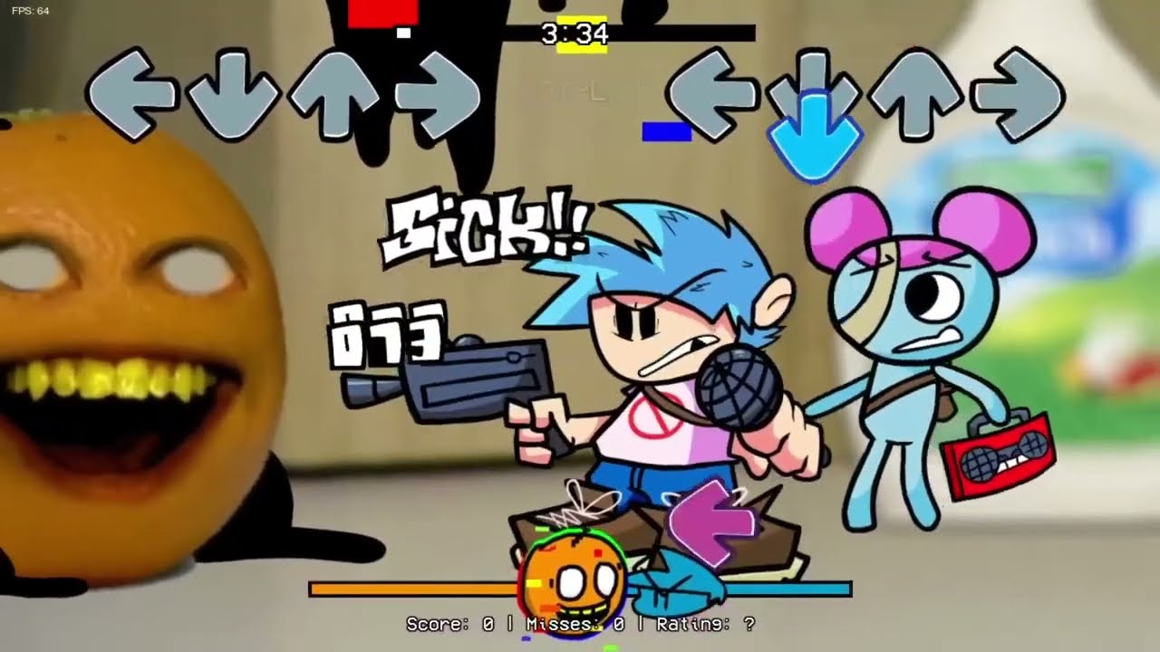 FNF Sliced(Vs Annoying Orange Clap) But Different Characters Sing It🎵 Everyone (Learn With Pibby)