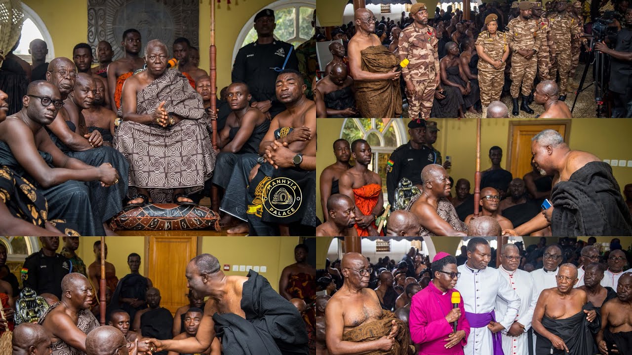 Sympathizers join Asantehene to mourn Asantehemaa passing.