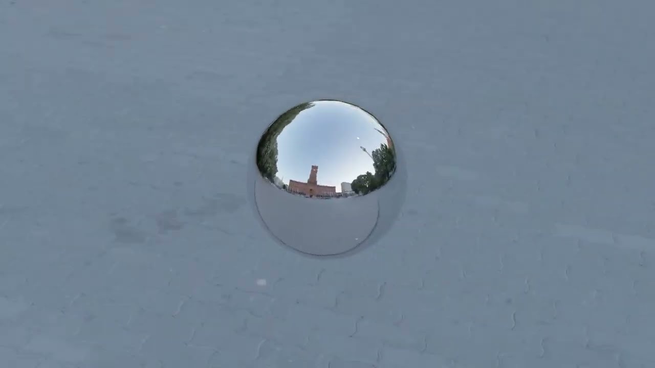 metallic sphere ball reflections in 8k world hdr | created in blender