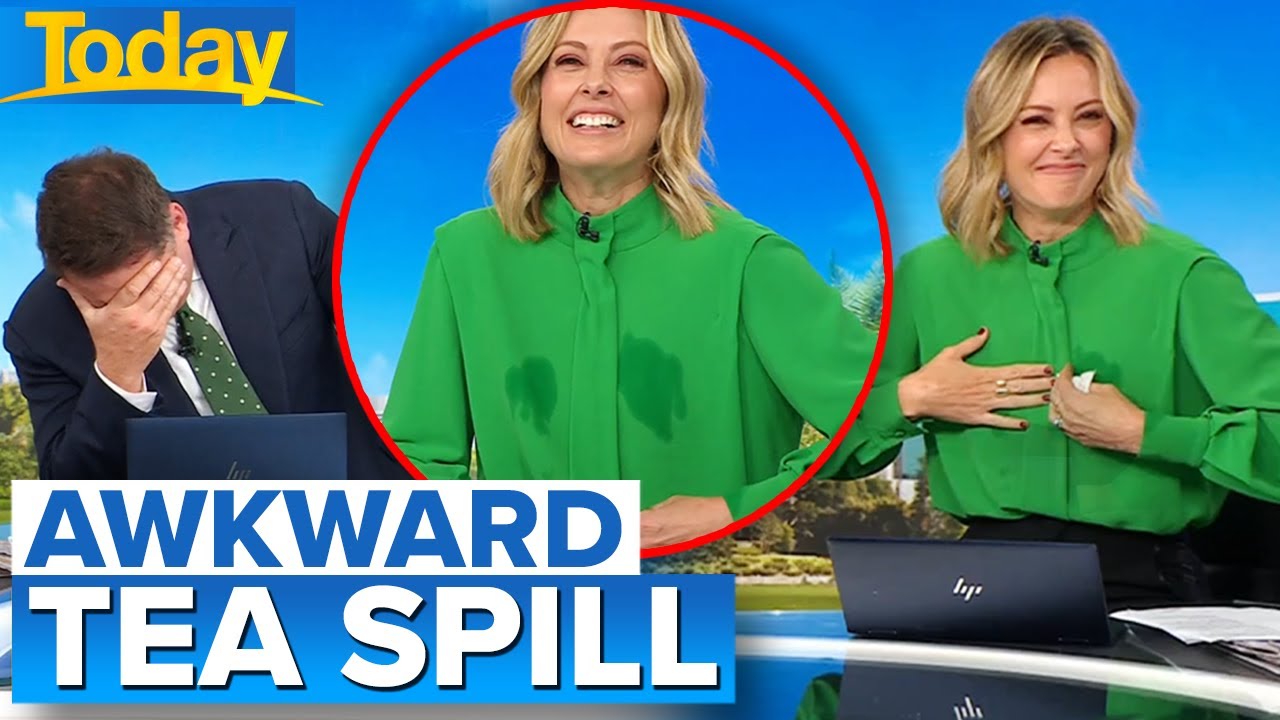 Ally&rsquo;s unfortunate tea spill has TV studio in stitches | Today Show Australia