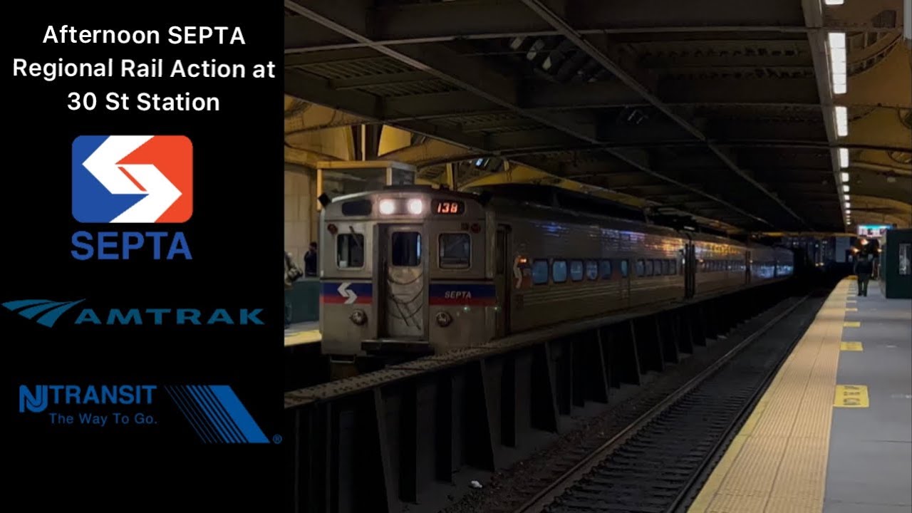 PM Rush: SEPTA Regional Rail Action at 30 St Station (Silverliner IV/V)