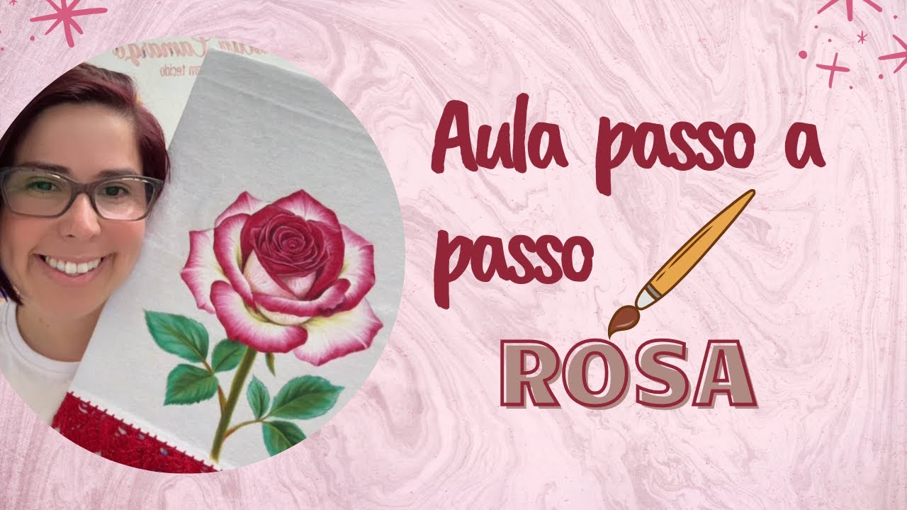 Aula passo a passo de pintura em tecido de Rosa