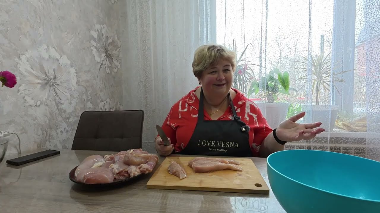 Вкусная курочка в желе. Готовлю хинкали из тонкого теста.