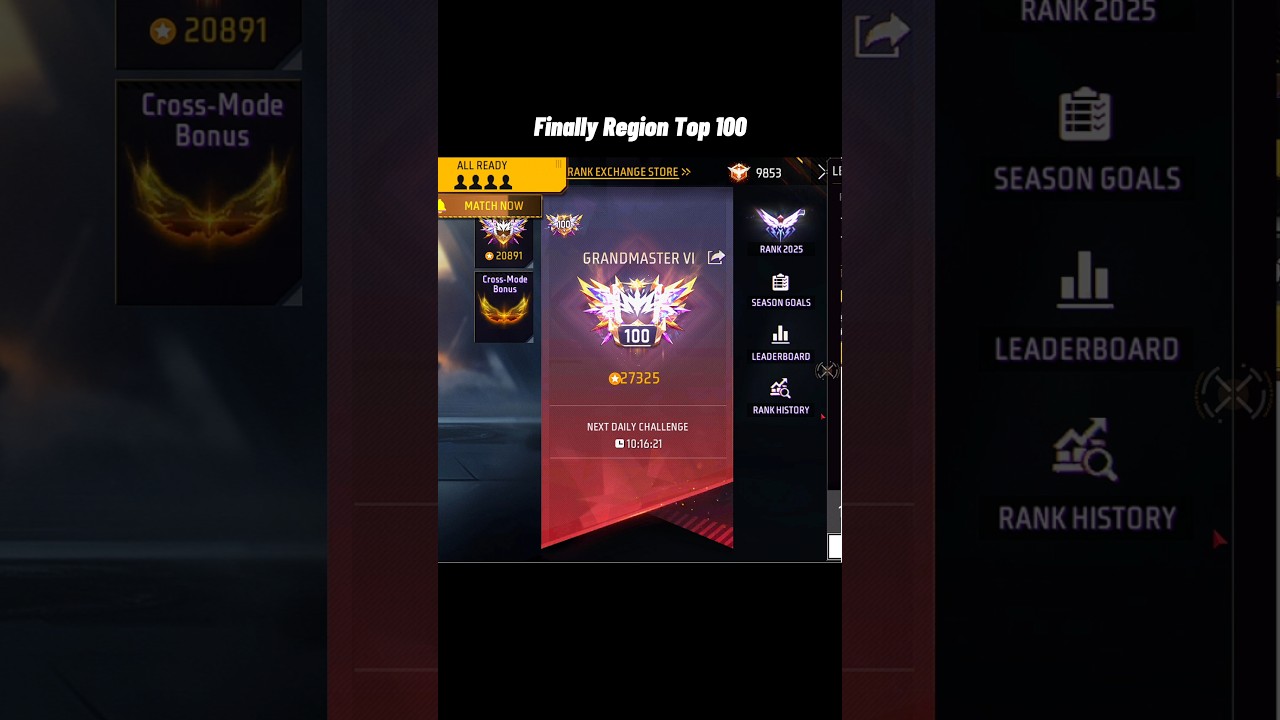 Finally Region Top 100 😎 Beru Live #reels #shorts #freefire