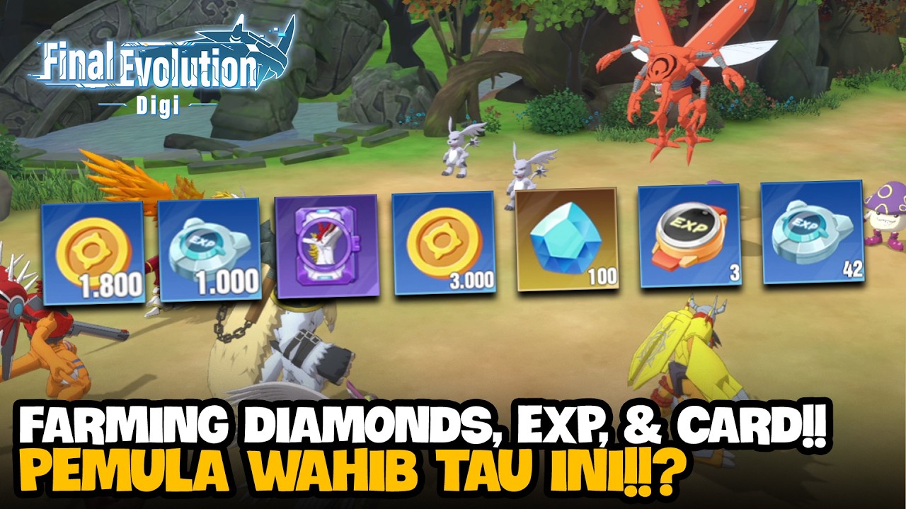 Tips & Trick Farming Diamonds, EXP, Card & Gold!! - Digimon The Final Evolution Digi