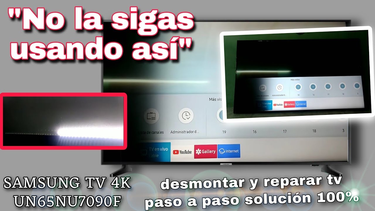 Tv samsung mitad de la pantalla oscura