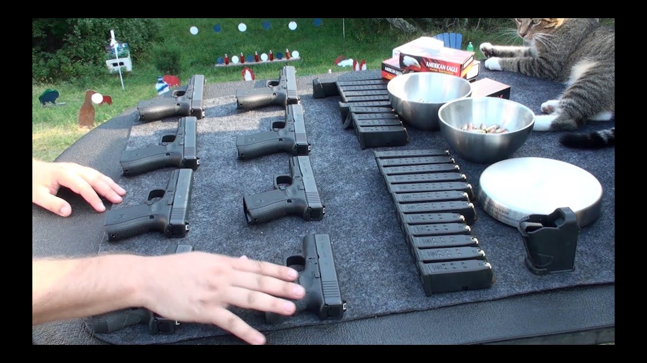 Todas las Pistolas Glock de Calibre 9 y 40, en Español. Armas en el Campo de Tiro