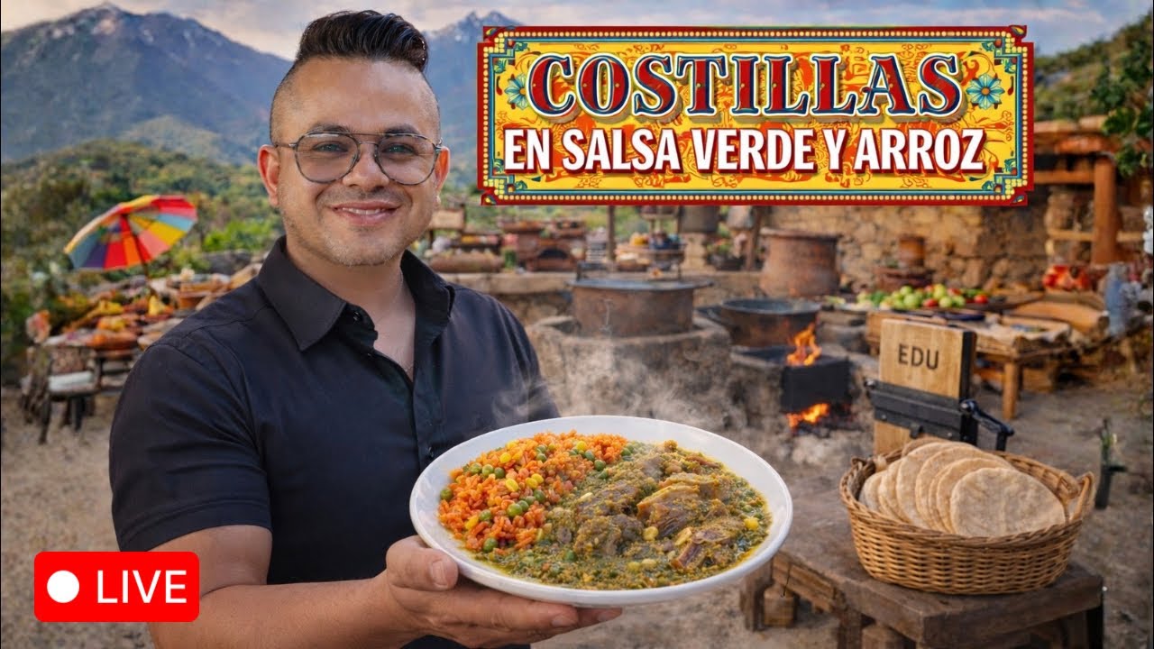 Costillas de cerdo en salsa verde con el ingrediente secreto de la abuela 👵🏻 #live #receta #cocina