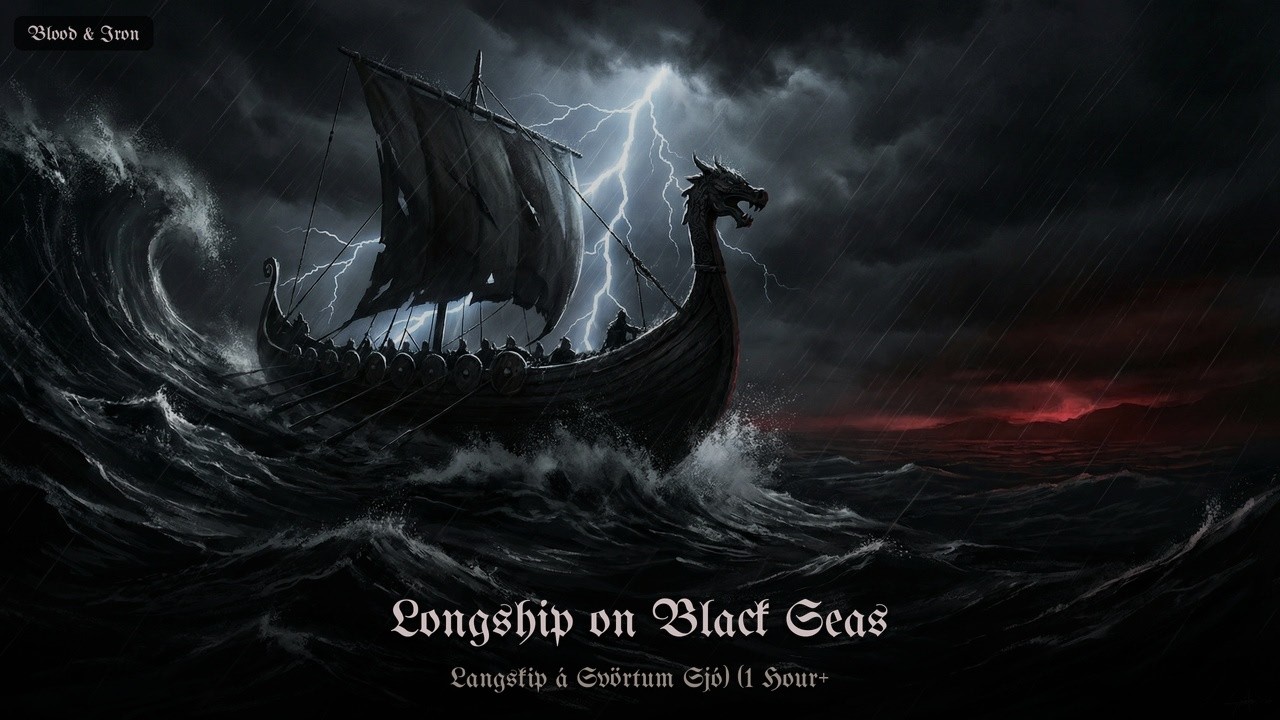 Longship on Black Seas — 1 Hour Loop | Dark Viking Battle / Epic Cinematic