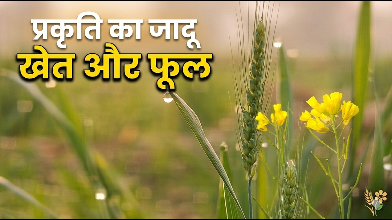 अद्भुत सवेरा: खेत, फूल और ओस 🌸 | My Village Nature