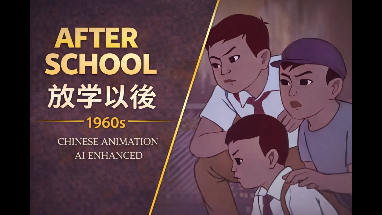 After School -  放学后– AI Restored | Historic Animated Film - Maoist