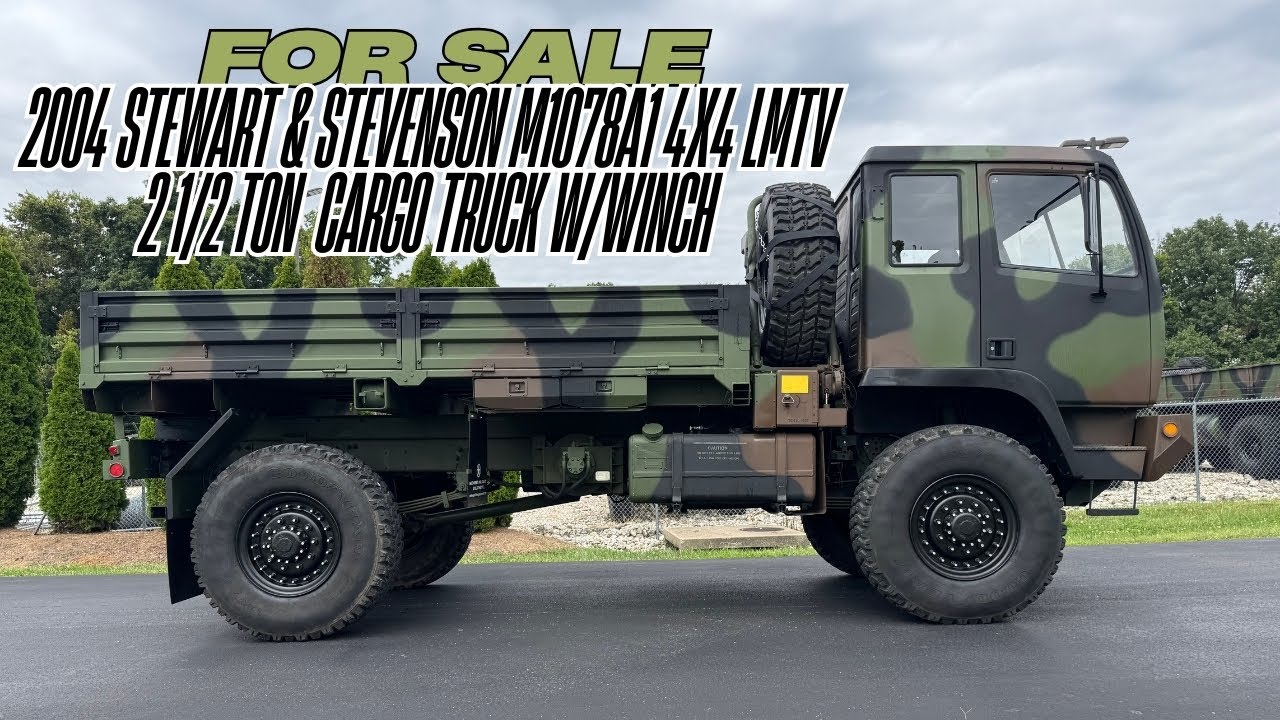 New Listing: 2004 Stewart & Stevenson M1078A1 4X4 LMTV 2 1/2 Ton Military Cargo W/Winch