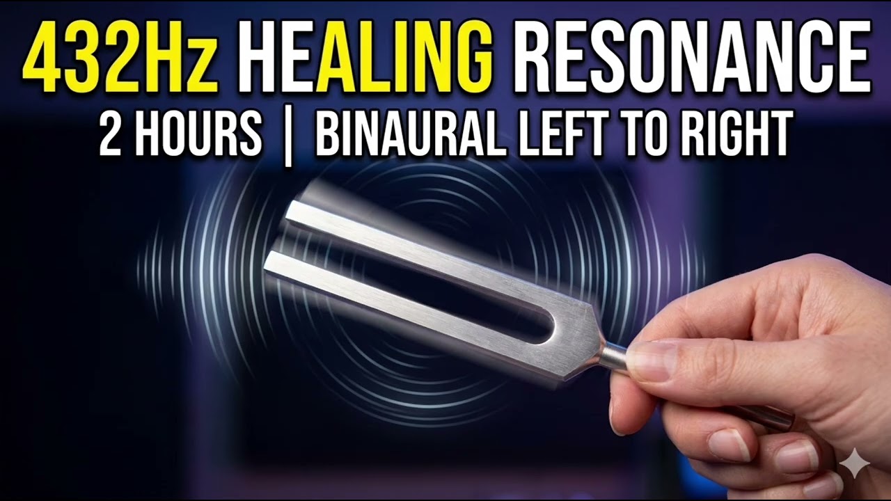432Hz Tuning Fork Healing | Binaural Left-to-Right Ear Resonance (2 Hours)