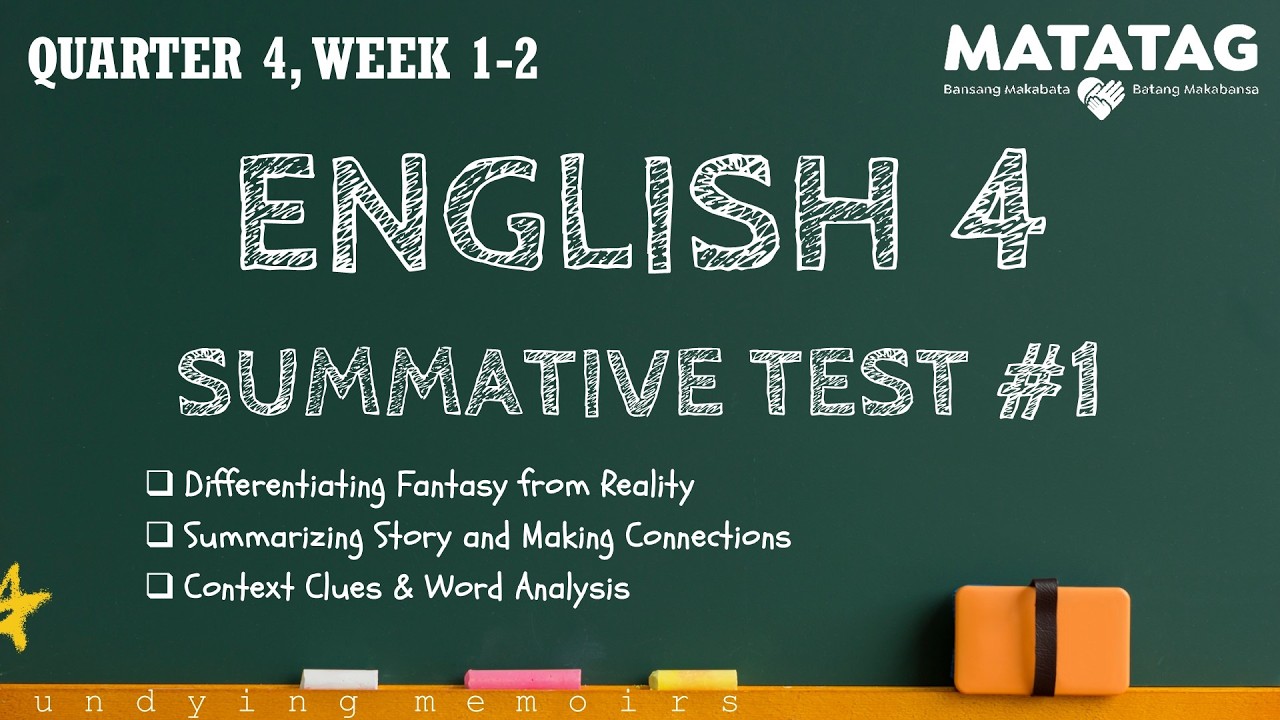 ENGLISH 4 MATATAG Quarter 4 Summative Test #1 WEEK 1-2
