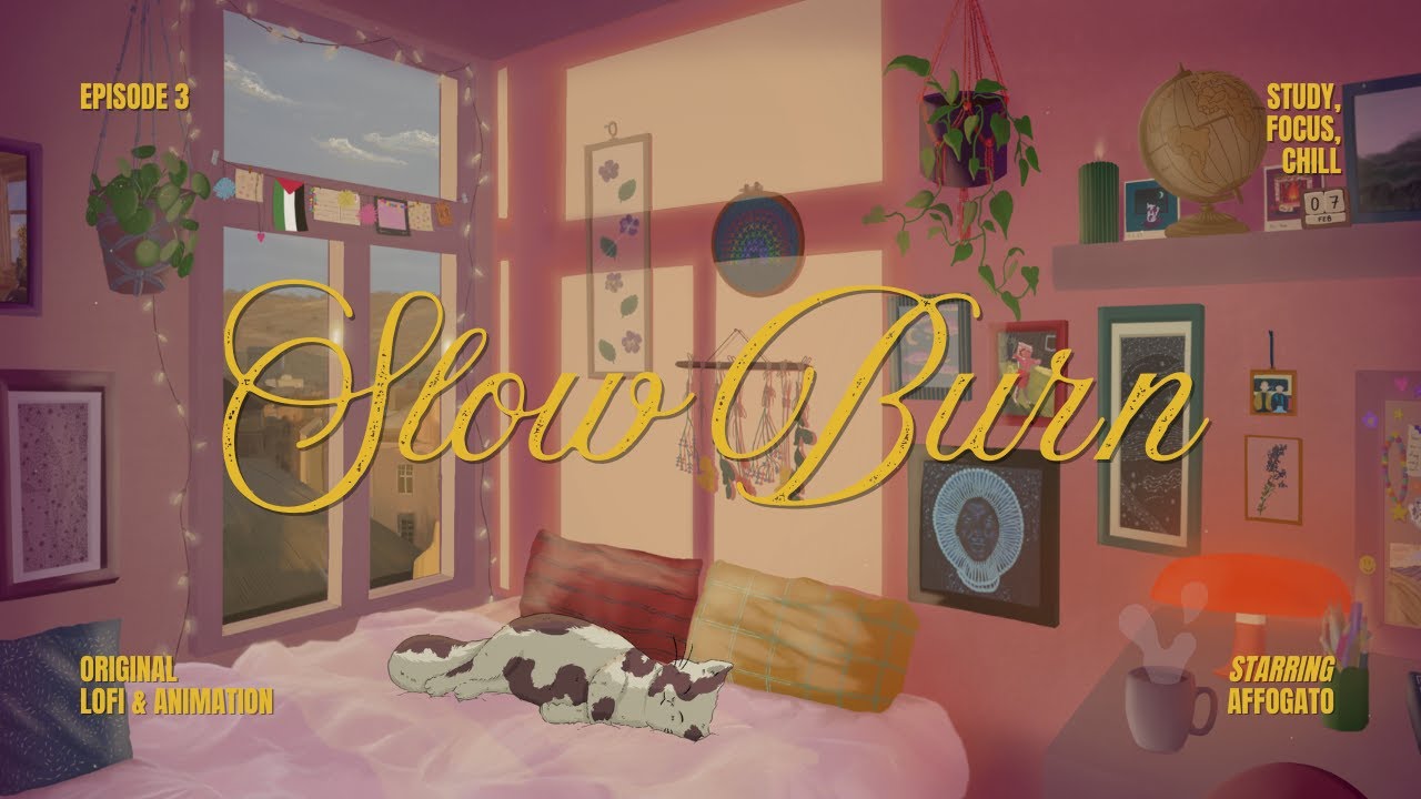 Slow Burn | Sleepy Lofi to Study and Relax to | Chill with Affogato [No AI]