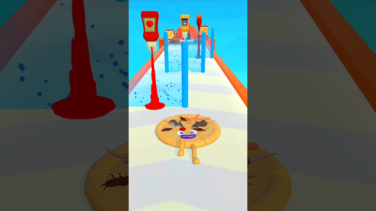 Pizza Run Lvl.15 - Making Most Disgusting Pizza Ever 🍕🤮 #shorts #games #pizzarun #gameshorts