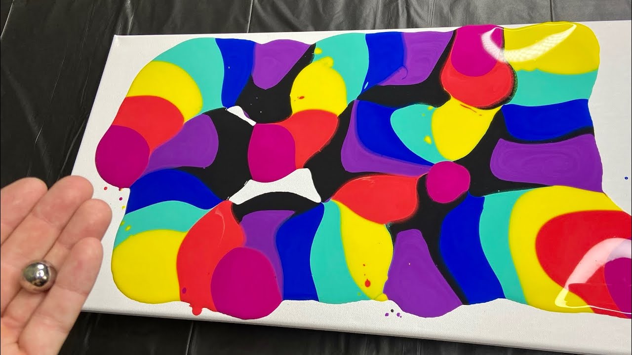 Most Fun Painting! | Acrylic Pouring With A Marble!