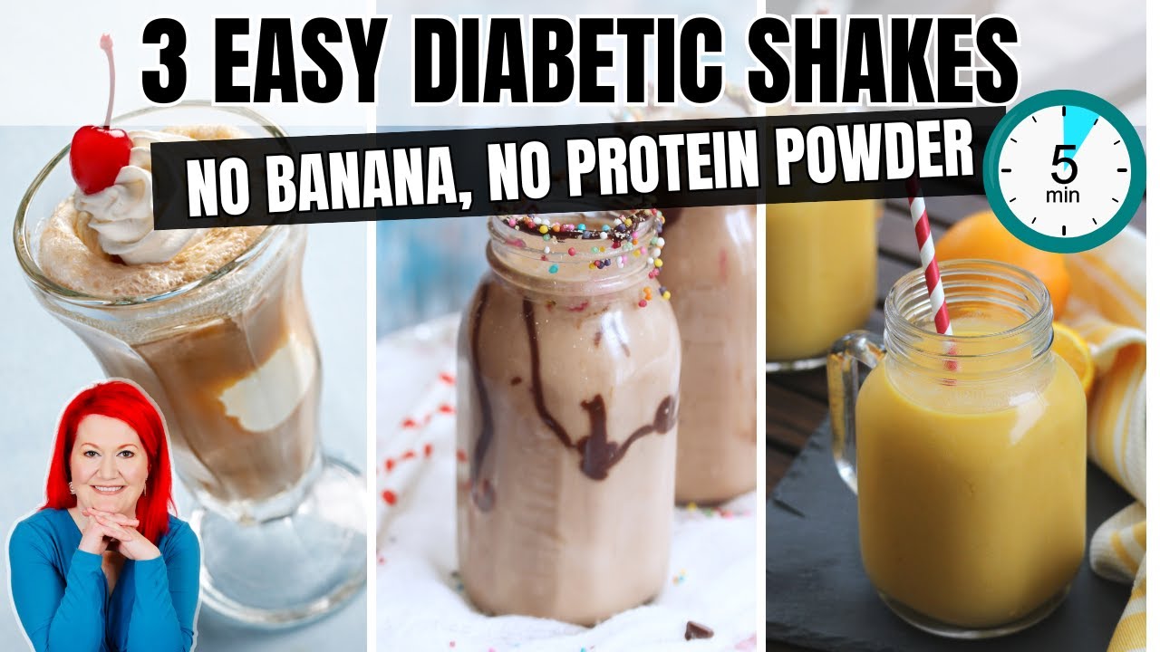 3 EASY Diabetic Shake Recipes WITHOUT Banana or Protein Powder | Low Carb Diabetic Smoothies