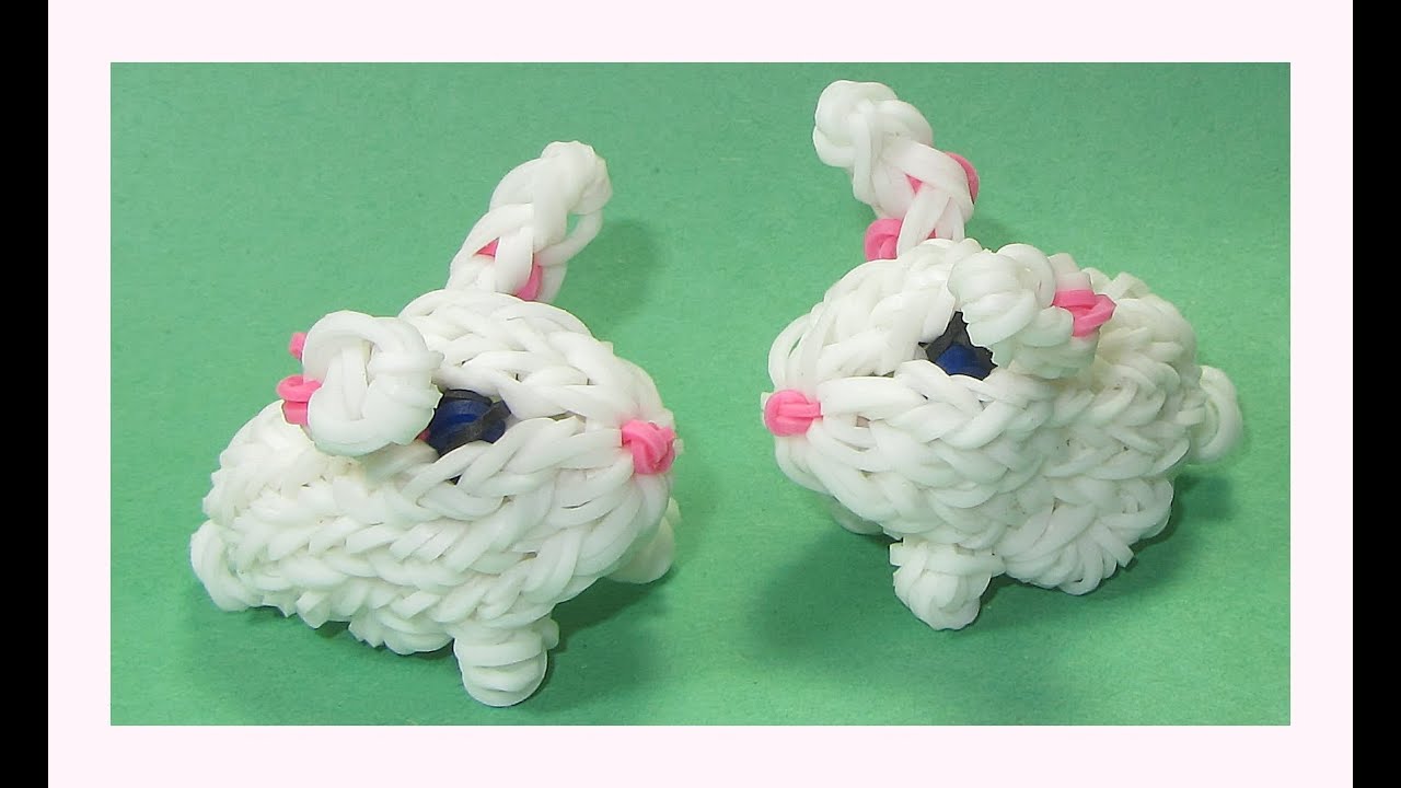 Rainbow Loom Charms 3D Bunny (Crazy Loom / bands Fun Loom)