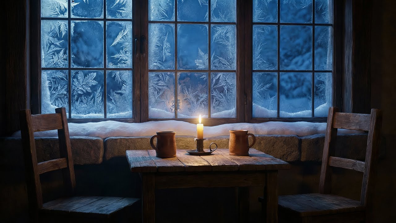 Snowy Medieval Tavern Night ❄️ Cozy Winter Ambience (2 Hours)