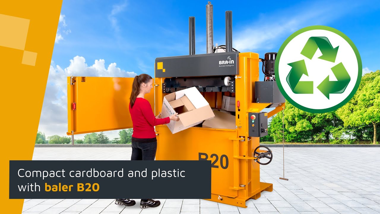 Bramidan baler B20 for soft plastic and cardboard waste
