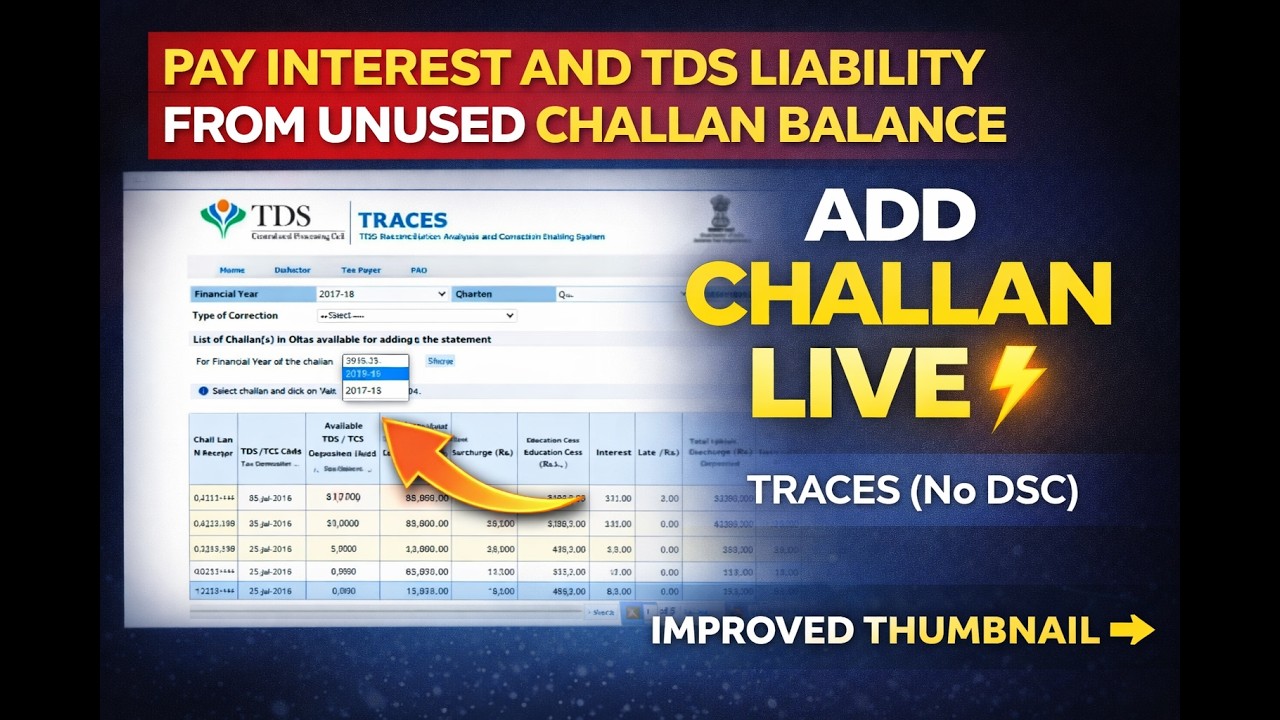 How to pay Interest demand online for Form 24Q/26Q/27Q/27EQ from traces unconsumed balance challan