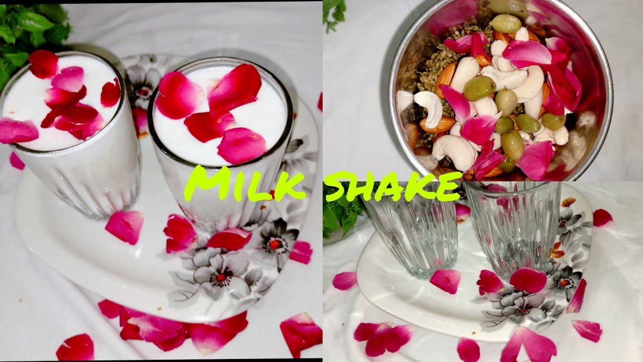 Rose Almond Milk Shake//Milk Shake With Fresh Rose