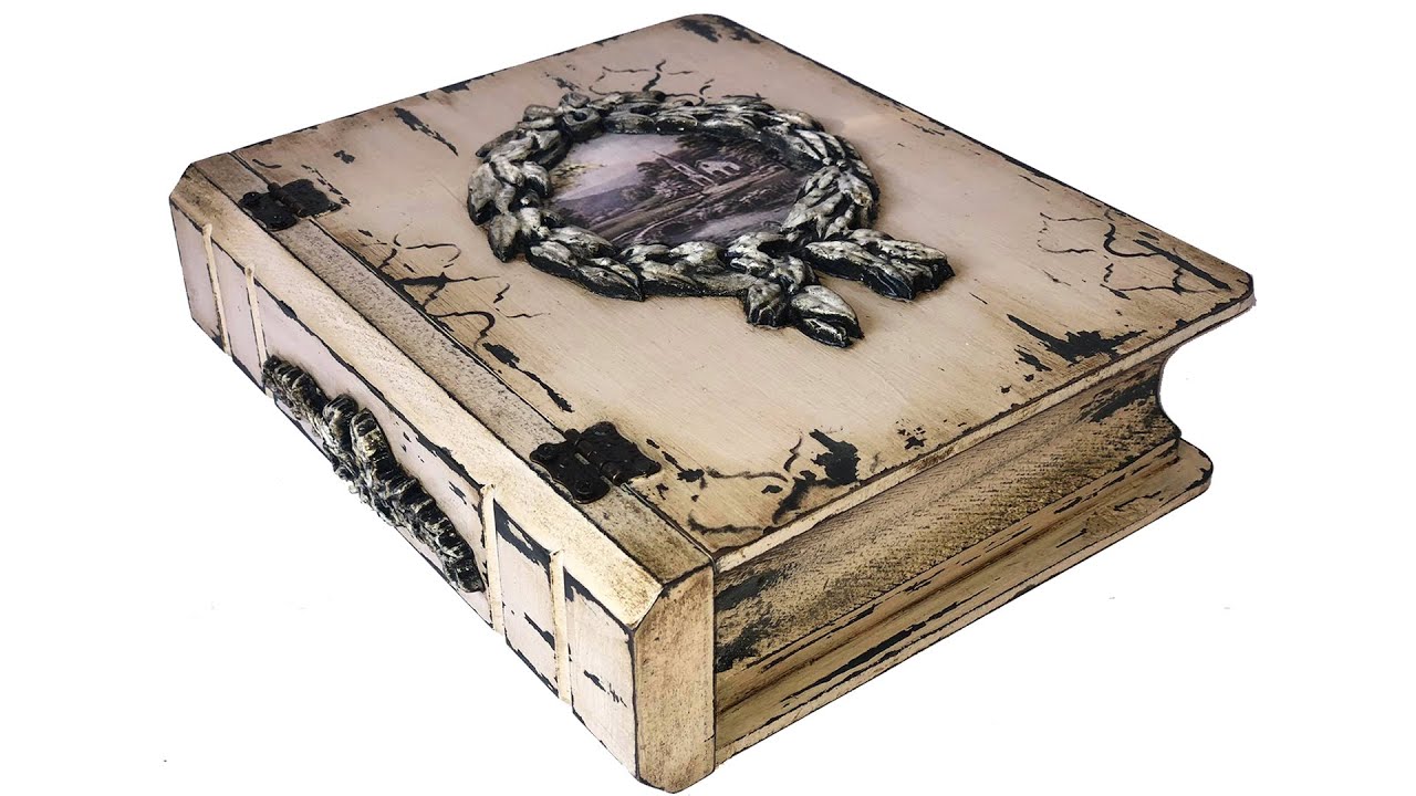 DIY VINTAGE DECOUPAGE BOX / BOX THAT LOOKS LIKE A BOOK