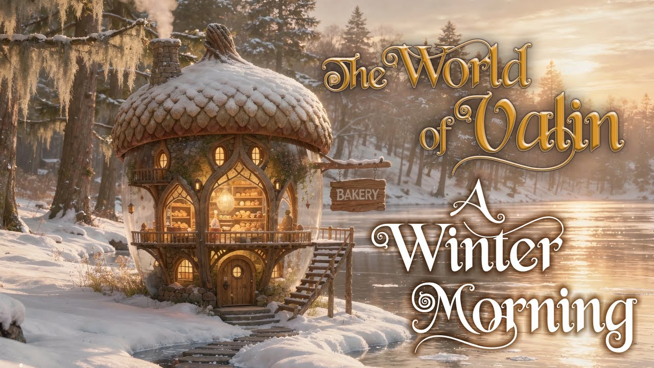 A winter morning in Valin fantasy old world folk medieval peaceful music slow day snow village life