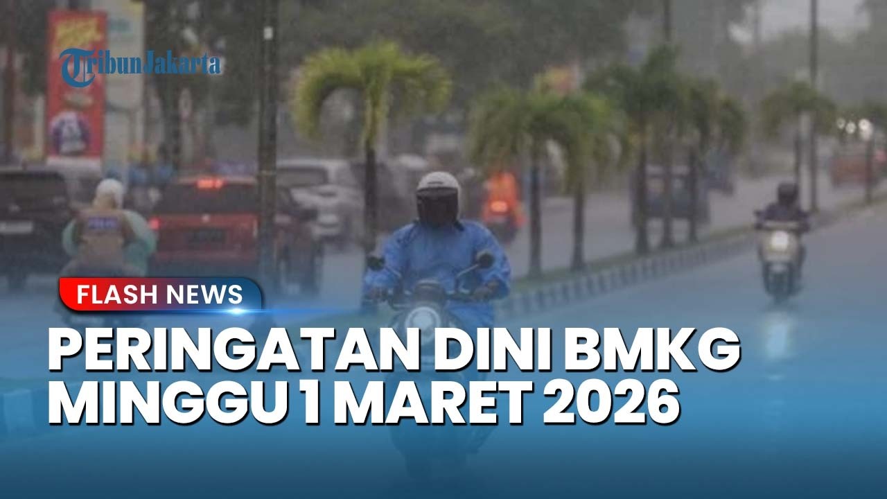 Cuaca Ekstrem! BMKG Rilis Peringatan Dini Hujan Sangat Lebat Dan Petir Untuk Minggu 1 Maret 2026